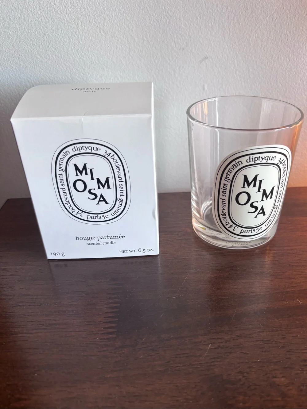 Diptyque Mimosa Empty Candle Jar with Box.